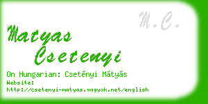 matyas csetenyi business card