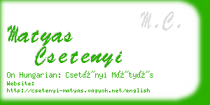 matyas csetenyi business card